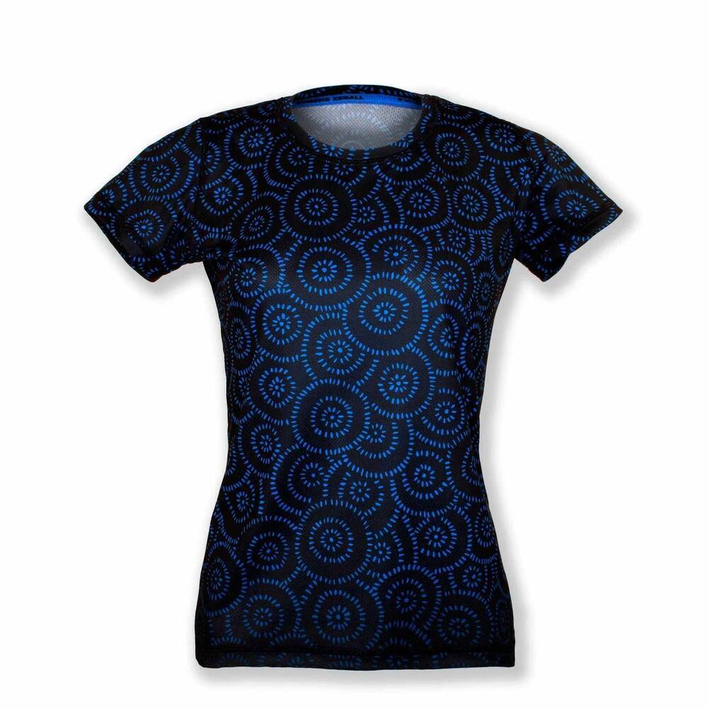 NEW INKNBURN women's concentric circles tech shirt in navy